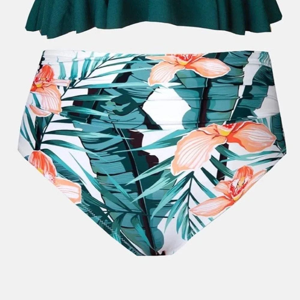Cupshe High Waisted Floral Plus Size Bikini Bottom 4X